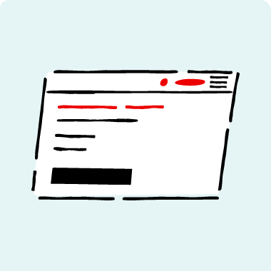 Website mit Formular zum Eingeben der Daten